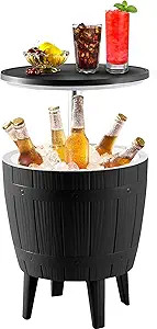 YITAHOME Cooler Table Outdoor,3-in-1 Height Adjustable Cooler Side Table,9.8 Gallon Patio Cooler ... | Amazon (US)