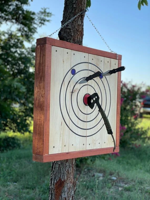 Double Sided Hanging Axe and Knife Throwing Target | Etsy (US)