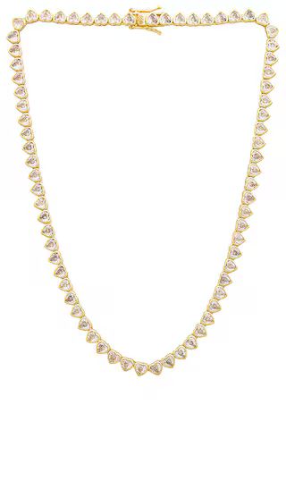 Nora Heart Tennis Necklace in Gold | Revolve Clothing (Global)