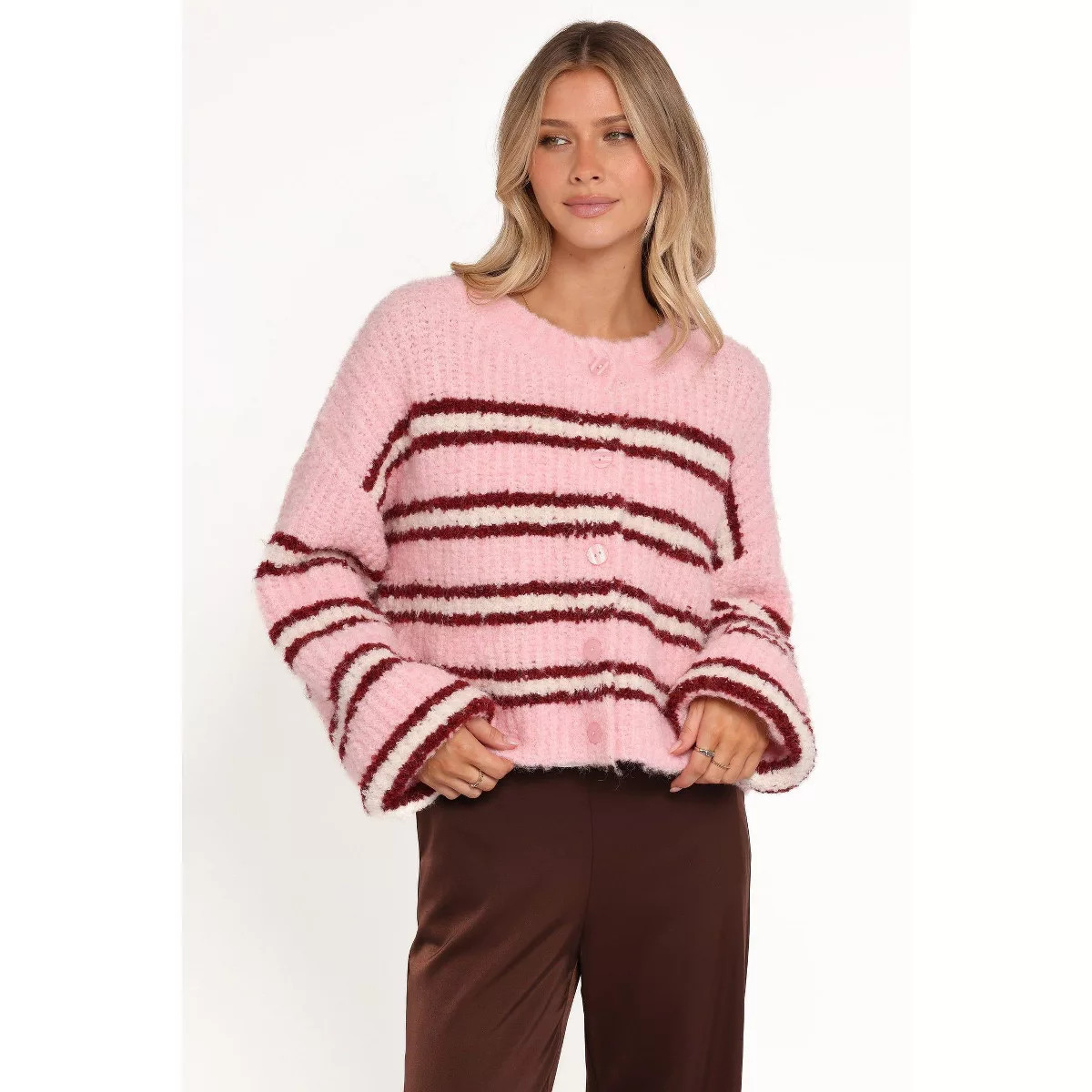 Albertine Cardigan - Pink Stripe S | Target