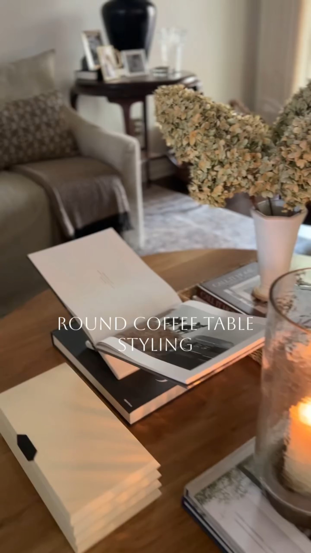 Winter coffee table styling is all about thoughtful layering. I anchor the space with a low tray, layer in books, add a natural element like dried hydrangeas and a crystal, then finish with a candle for that cozy, pulled-together feel.

If your living room feels a little flat this season, try these simple swaps and save this for later 🤍

#coffeetablestyling
#winterhomedecor
#homestylingideas