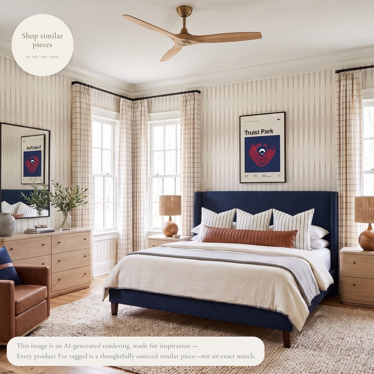 Navy, pale oak, warm leather, and a little plaid. 🤍

I love a boys’ room that feels grown up without feeling too grown up. The navy upholstered bed gives this one some depth, while the lighter wood furniture and natural textures keep everything feeling bright. Plaid, warm leather, and a few darker accents add just enough personality without turning the room into a theme.

I’ve tagged thoughtfully sourced similar pieces to help recreate the look.

AI-generated design concept for inspiration • Tagged products are thoughtfully sourced similar pieces, not exact matches • Affiliate links may be used. As an Amazon Associate, I earn from qualifying purchases.

#LTKHome #LTKKids