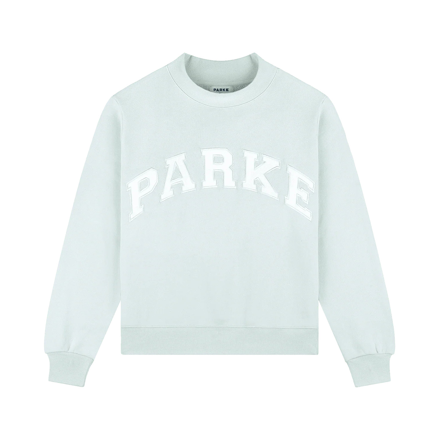 Bridal Varsity Mockneck - Pale Blue + White | Parke