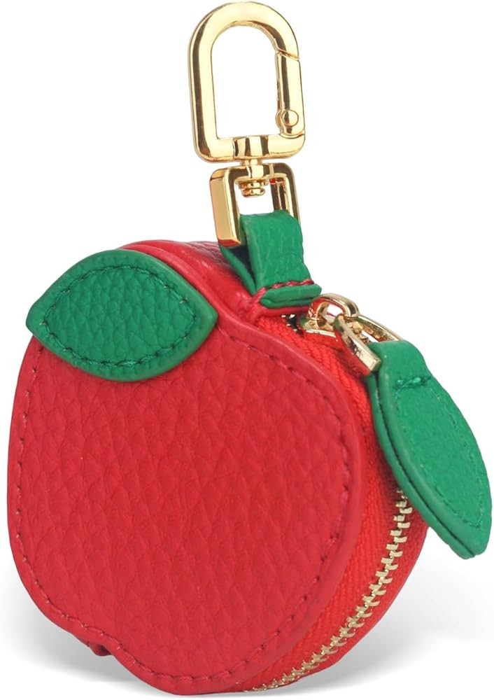 Strawberry Lemon Fruit Charm Apple Orange Shaped Leather Bag coin purse cute keychain mini pouch ... | Amazon (US)