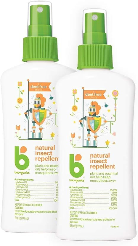 Babyganics DEET Free Travel Size Bug Spray | Natural Plant Based, 2 Pack (6 ounce) | Amazon (US)