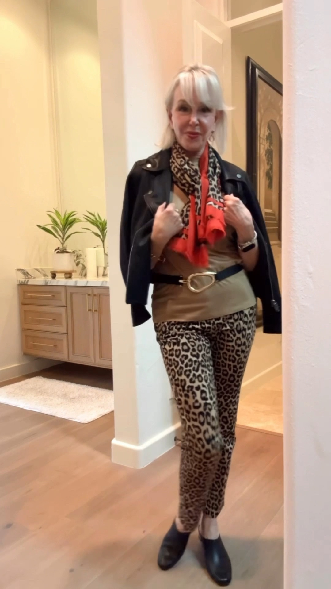 Seeing spots……..I spotted something here….. YES!! leopard prints trending on the frontline and no one does it better than @lovechicos. After all the leopard print is their signature branding. Neutral, trending, mix this print with everything! Make a statement with your spots wearing the fabulous Juliet pant in Ponte knit or just add a pop with a leopard scarf and you are a trend setter. Oh, and not to forget Chico’s faux leather moto jacket, shoes, and jewelry that will finish off your look. 
On the prowl over here!! 🐆
Check out so many other prints 

#LTKOver40 #LTKVideo #LTKStyleTip