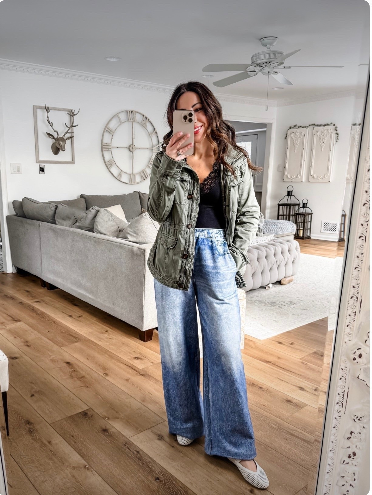 Sweatpants jeans small. Now 30% off. Utility jacket small. 

#LTKSaleAlert #LTKOver40 #LTKPetite