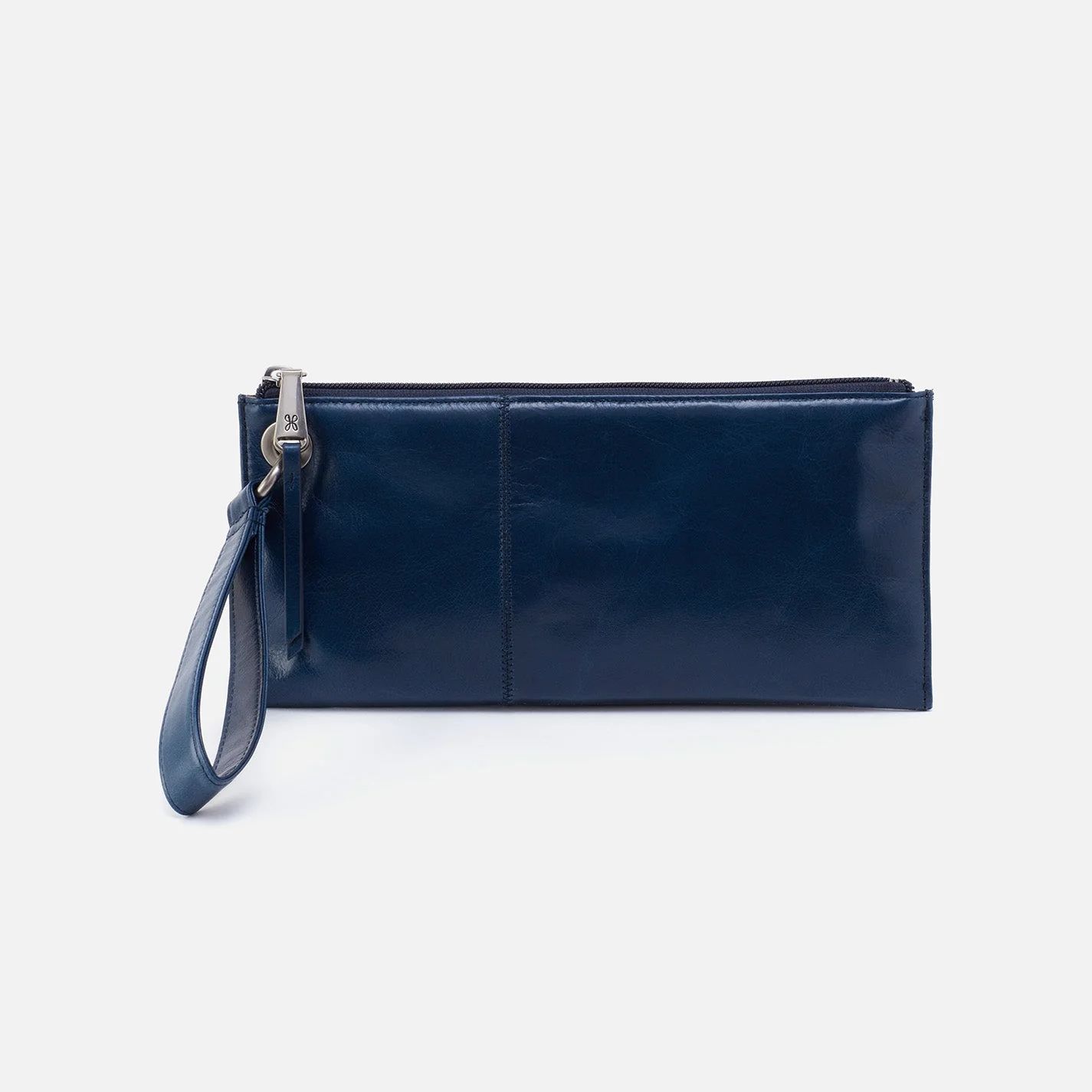 Vida Wristlet in Polished Leather - Denim | HOBO Bags