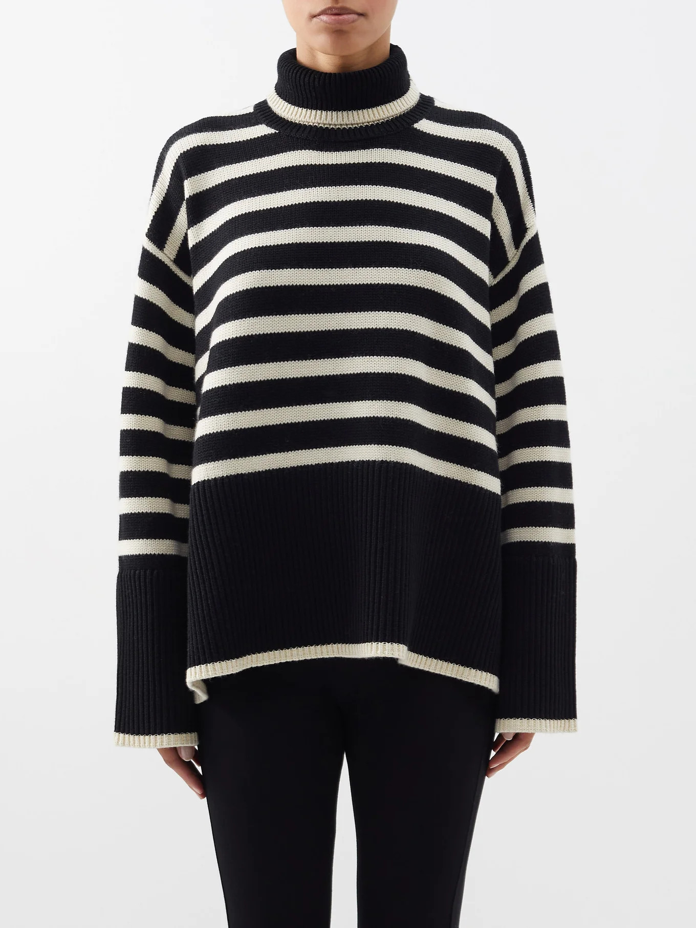 Striped roll-neck wool-blend sweater | Matches (US)