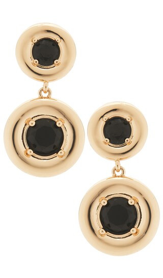 Gypsy-set Crystal Earrings in Black Stone & Gold | Revolve Clothing (Global)