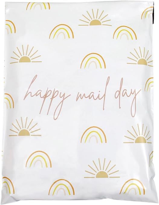 Boho Poly Mailers 10x13 - Pack of 100 Cute Poly Mailers for Small Business | Happy Mail Day Shipp... | Amazon (US)