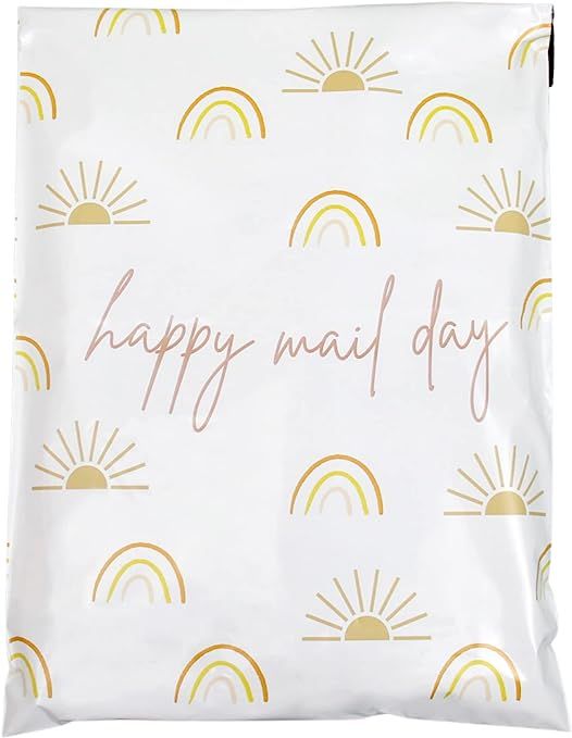 Boho Poly Mailers 10x13 - Pack of 100 Cute Poly Mailers for Small Business | Happy Mail Day Shipp... | Amazon (US)