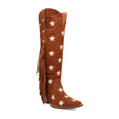 Dingo Womens Super Star Suede Stacked Heel Cowboy Boots | JCPenney