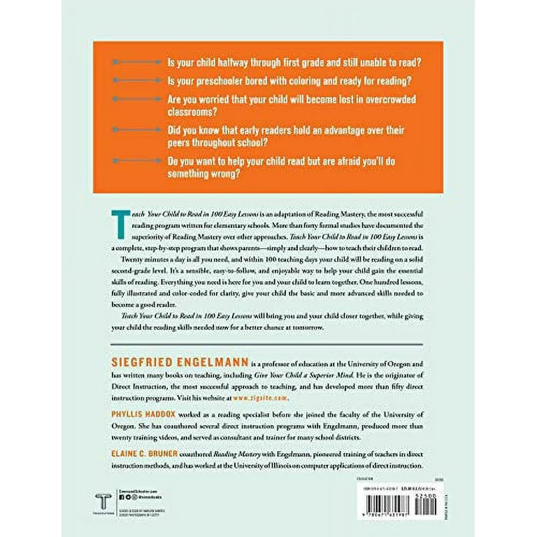 Teach Your Child to Read in 100 Easy Lessons : Revised and Updated Second Edition (Paperback) | Walmart (US)
