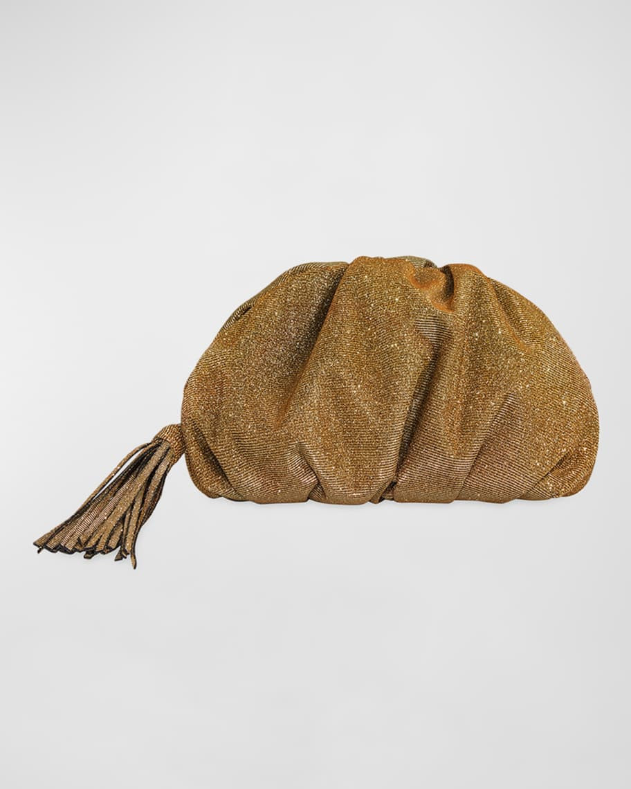 Glitter Ruched Zip Clutch Bag | Neiman Marcus