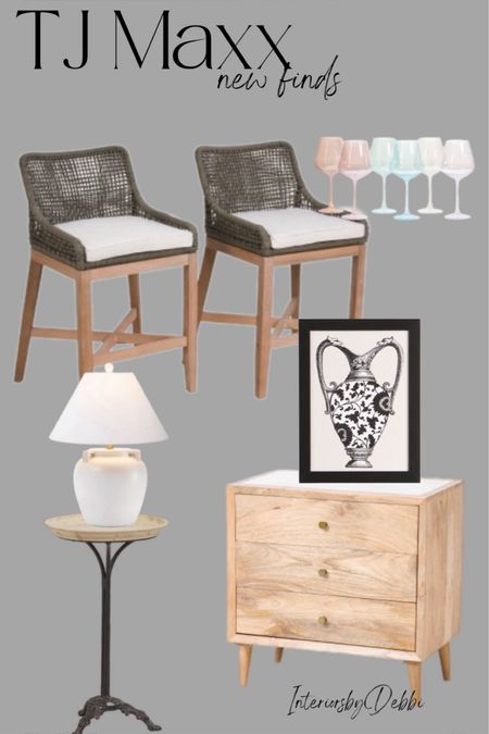 Decor Finds
Barstools, nightstand, wine glasses, side table, white lamp, framed art, transitional home, modern decor, amazon find, amazon home, target home decor, mcgee and co, studio mcgee, amazon must have, pottery barn, Walmart finds, affordable decor, home styling, budget friendly, accessories, neutral decor, home finds, new arrival, coming soon, sale alert, high end look for less, Amazon favorites, Target finds, cozy, modern, earthy, transitional, luxe, romantic, home decor, budget friendly decor, Amazon decor #tjmaxx

#LTKhome 

Follow my shop @InteriorsbyDebbi on the @shop.LTK app to shop this post and get my exclusive app-only content!

#liketkit #LTKSeasonal
@shop.ltk
https://liketk.it/4F9uc