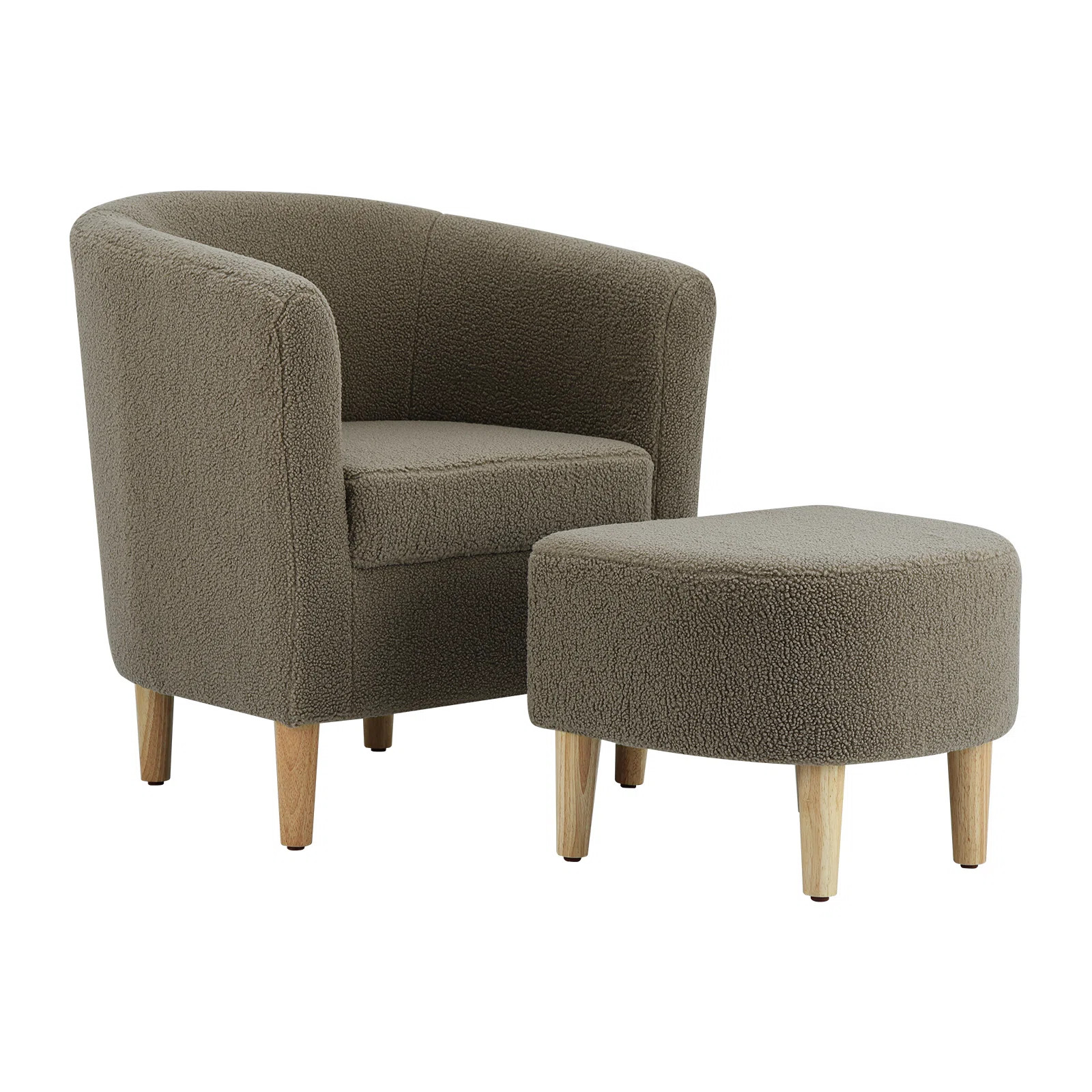 Upholstered 27" Wide Barrel Chair with Ottoman | Wayfair North America