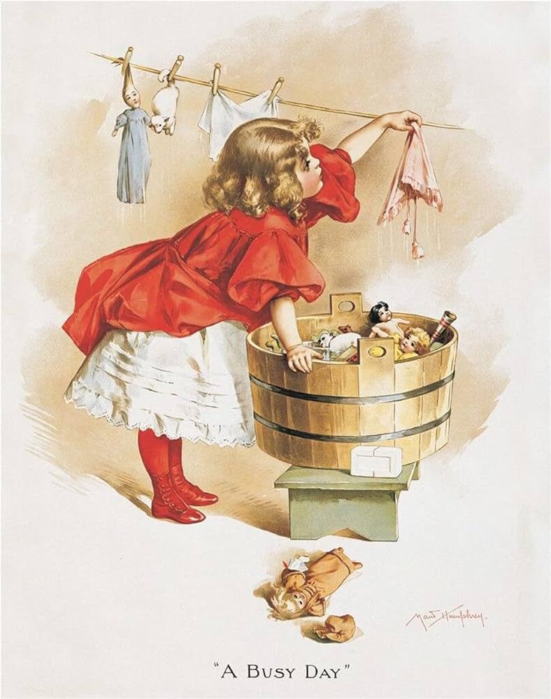 Desperate Enterprises Ivory Soap Girl Washing Tin Sign - "A Busy Day" by Maud Humphrey - Nostalgi... | Amazon (US)