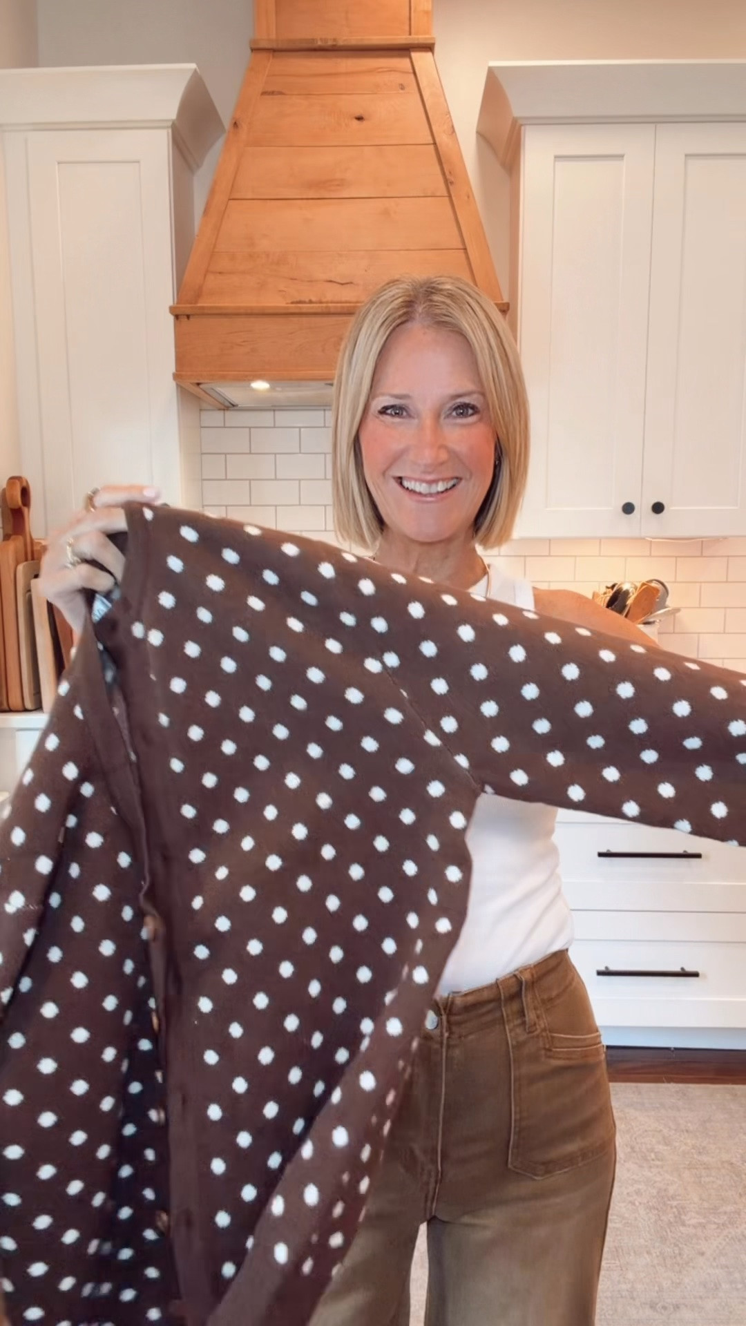 The perfect pair of brown jeans. So soft  and have some stretch. Loving this  adorable polka dot cardigan too.  Fall inspo look.

#LTKgrwm #LTKSaleAlert #LTKWorkwear