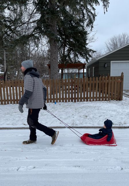 Happy New Year’s Eve ✨ Last year we were painting the nursery and this year we took Cash for a spin in his new sled ❤️ Just need a bit more snow!

#LTKbaby