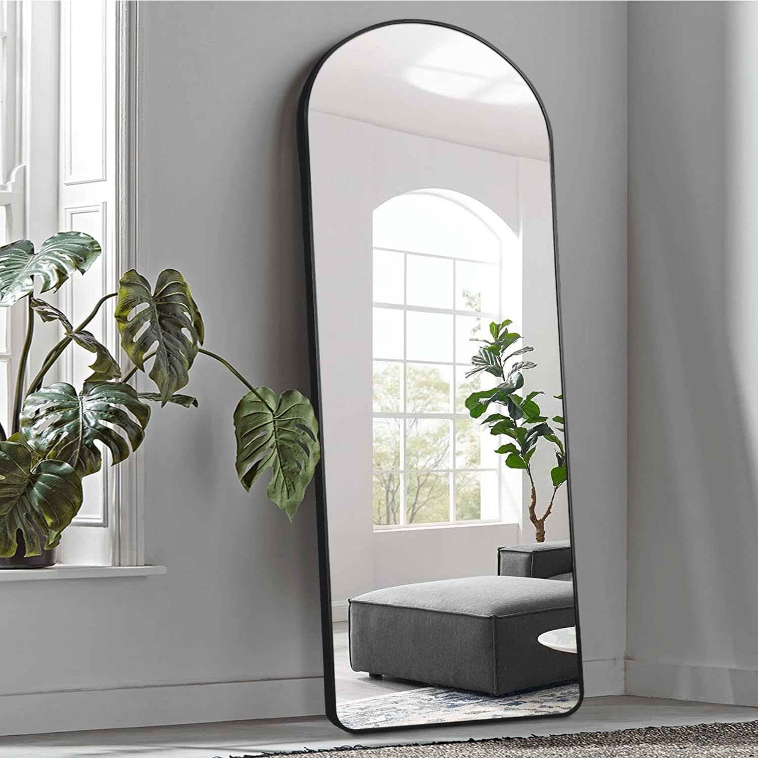 Amazon.com: KIAYACI Full Length Floor Mirror with Stand Arched Style for Bedroom Dressing Mirror ... | Amazon (US)
