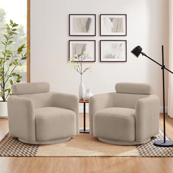 Upholstered Swivel Barrel Chair | Wayfair North America