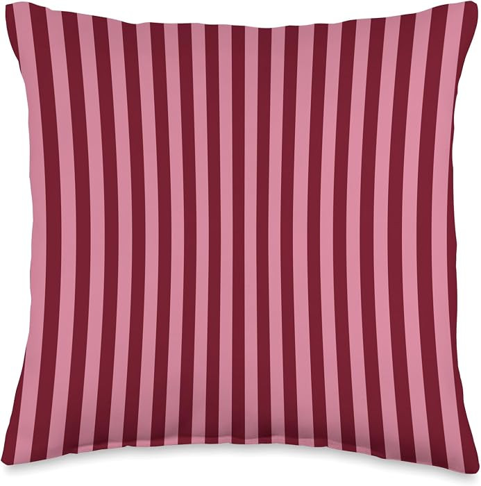 Burgundy and Pink Stripes Geometric Vertical Lines Trendy Throw Pillow | Amazon (US)