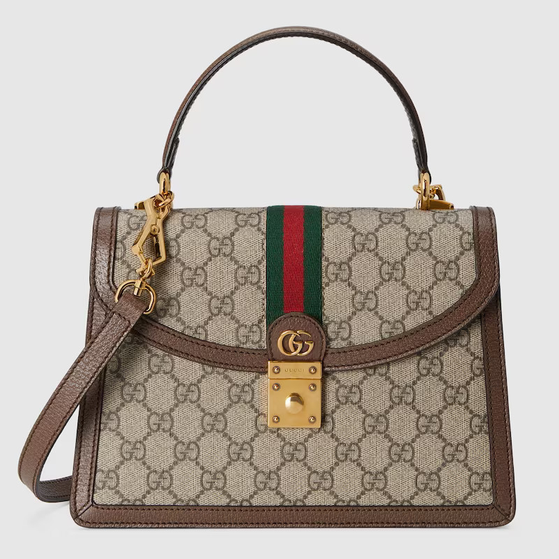 GUCCI Ophidia Medium Top Handle Bag, Beige, GG Canvas | Gucci (US)