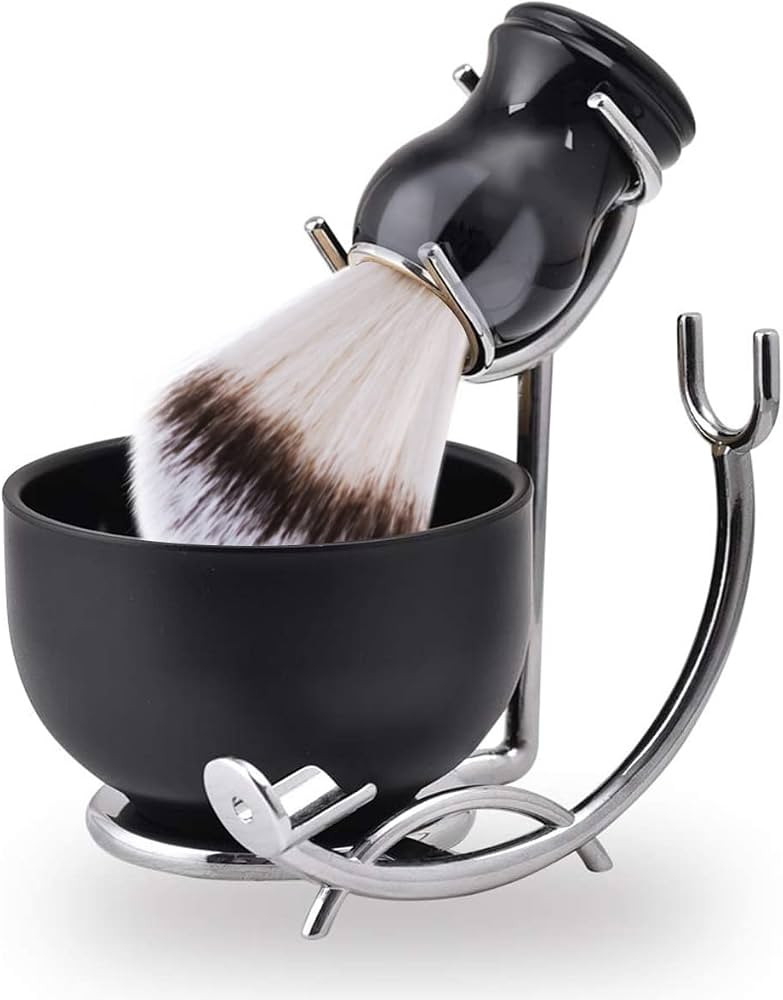 Shaving Brush and Bowl Kit for Men, 3 in 1 Shaving Brush Set, Stainless Steel Shaving Bowl and St... | Amazon (US)