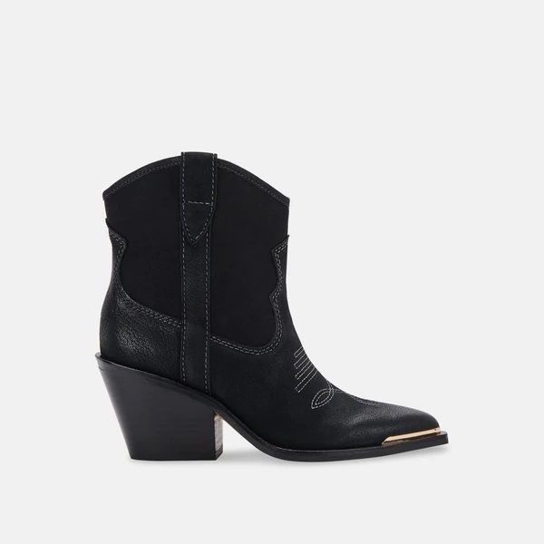NASHE BOOTIES IN BLACK LEATHER | DolceVita.com