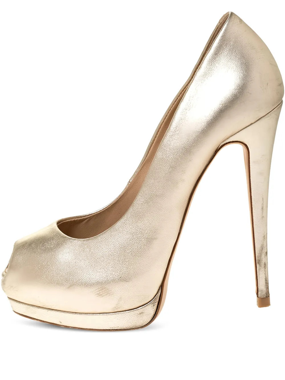 Giuseppe Zanotti pre-owned 135mm metallic-effect peep-toe pumps - Gold | Farfetch Global