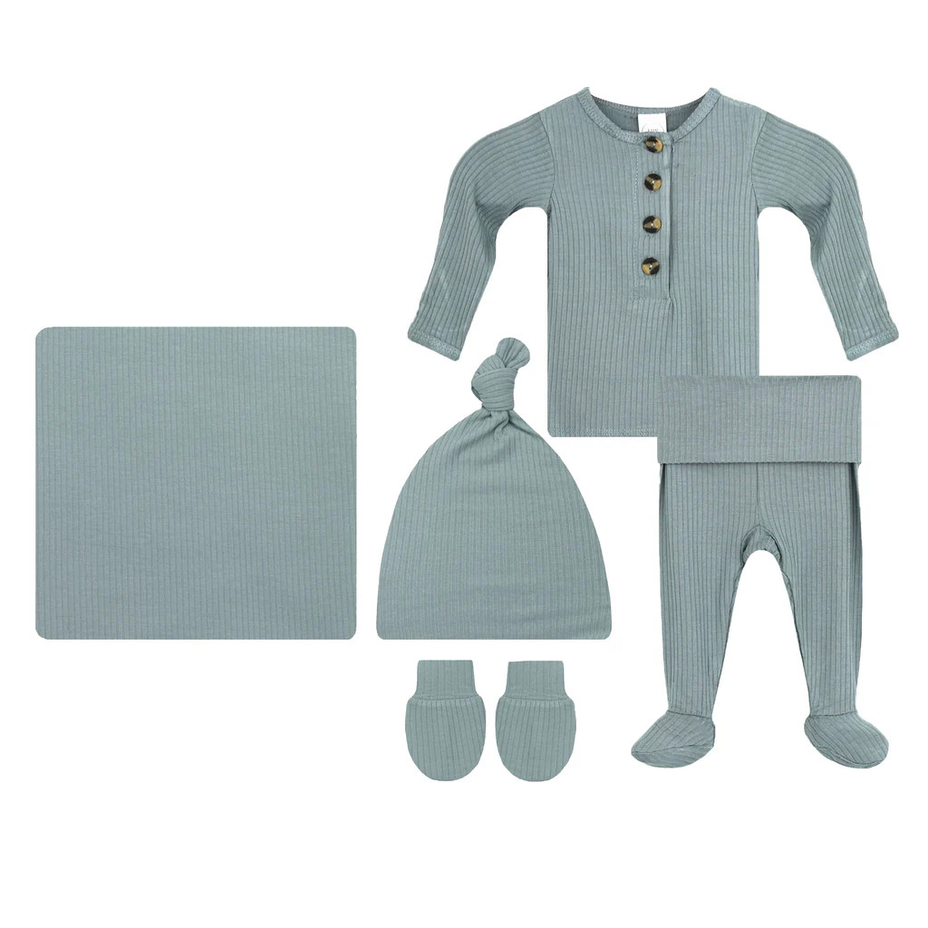 Ford Ribbed Newborn Hat Bundle (Top + Bottom) | Lou Lou & Company