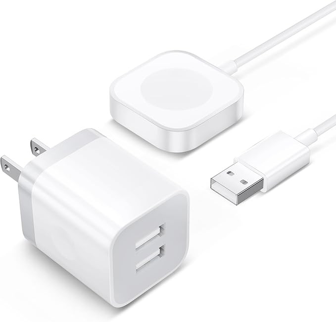 Magnetic Charging Cable for Apple Watch Charger, Dual USB Charger Block & 3FT Portable i Watched ... | Amazon (US)