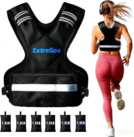 Adjustable Weighted Vest for Women and Men, 4-10lb/11-20lb/20-32lb Weight Vest with 6 Ironsand We... | Amazon (US)