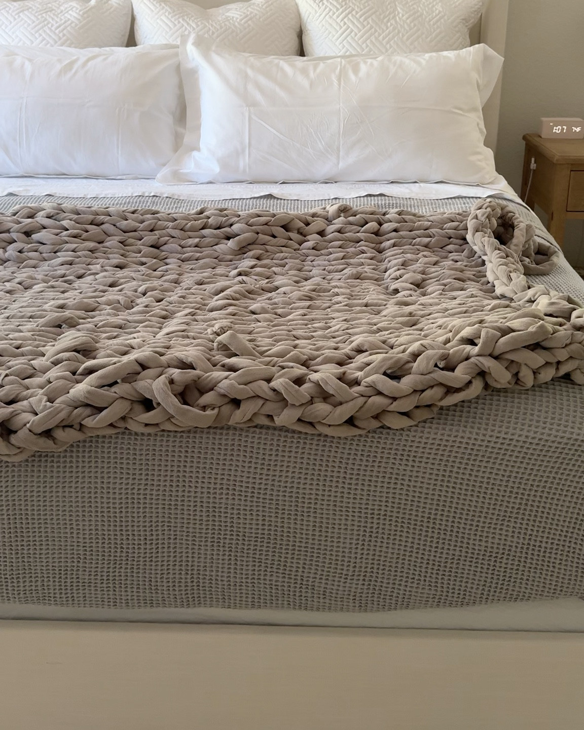 So excited to FINALLY have my new bed finished! Was waiting on the boxspring, which arrived today and was a very quick assembly. I’ll share more info about the bed and bedding soon, but wanted to check in about my bedside table cord organization project. Everything should be on sale during prime days!

#LTKHome #LTKSaleAlert #LTKFamily