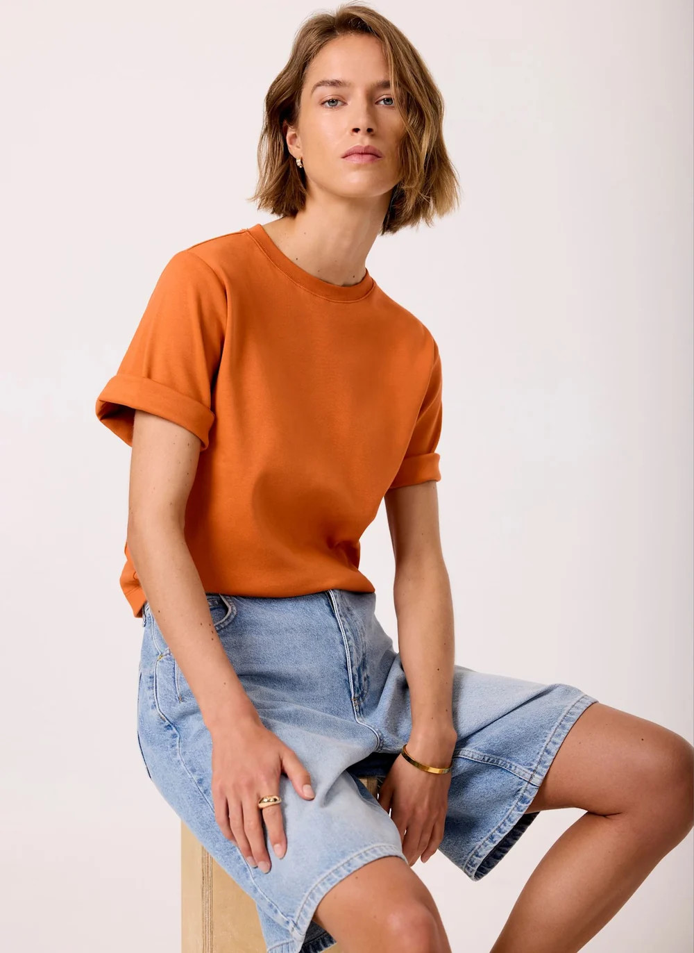 Orange Cotton Ultimate T-Shirt | Mint Velvet