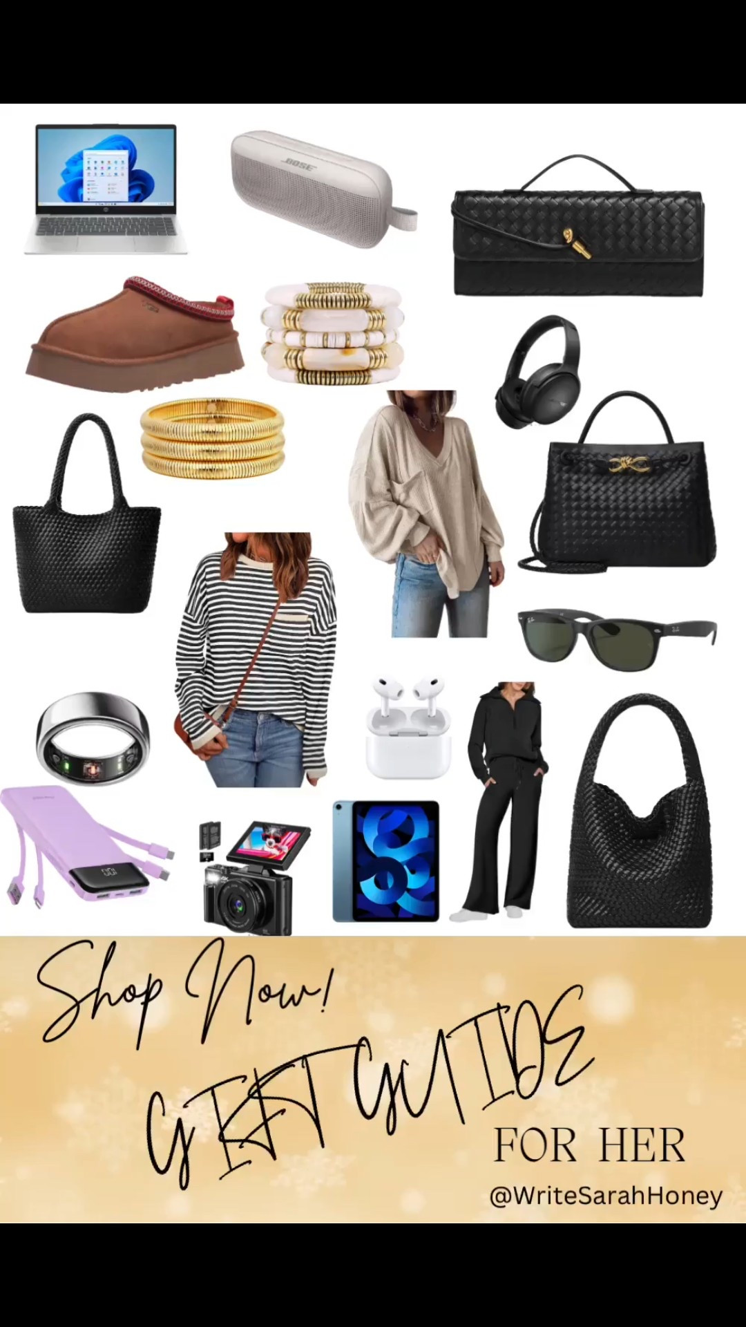 Thoughtful Gift Guide: Perfect Presents for Every Woman! Follow & Like Write Sarah Honey! Shop now! 

#GiftGuide #ThoughtfulGifts #WomenGifts #PersonalizedJewelry #SelfCare #FashionAccessories #TechGadgets #HomeDecor #FitnessGifts #WomenEmpowerment #GiftIdeas