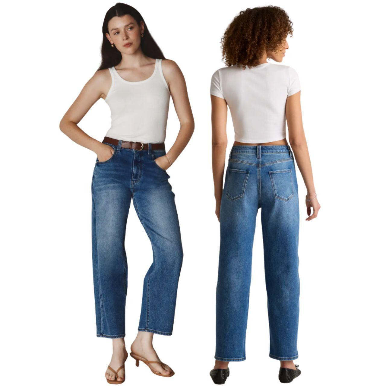Quince Women's Wide leg Jeans - Blue | Depop US