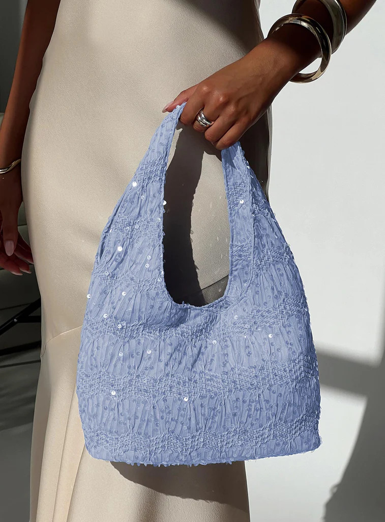 Baby Honey Sequin Shoulder Bag Blue | Princess Polly US