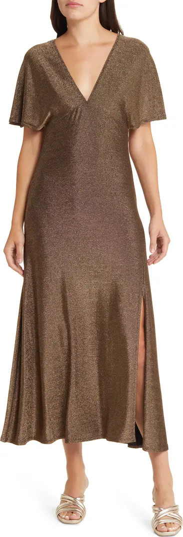 Metallic Midi Dress | Nordstrom