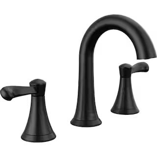 Delta Esato 8 in. Widespread Double Handle Bathroom Faucet in Matte Black 35897LF-BL - The Home D... | The Home Depot