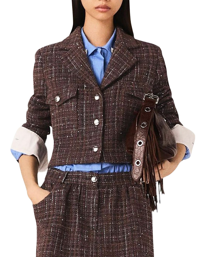 Maje Sequin Tweed Crop Jacket | Bloomingdale's (US)