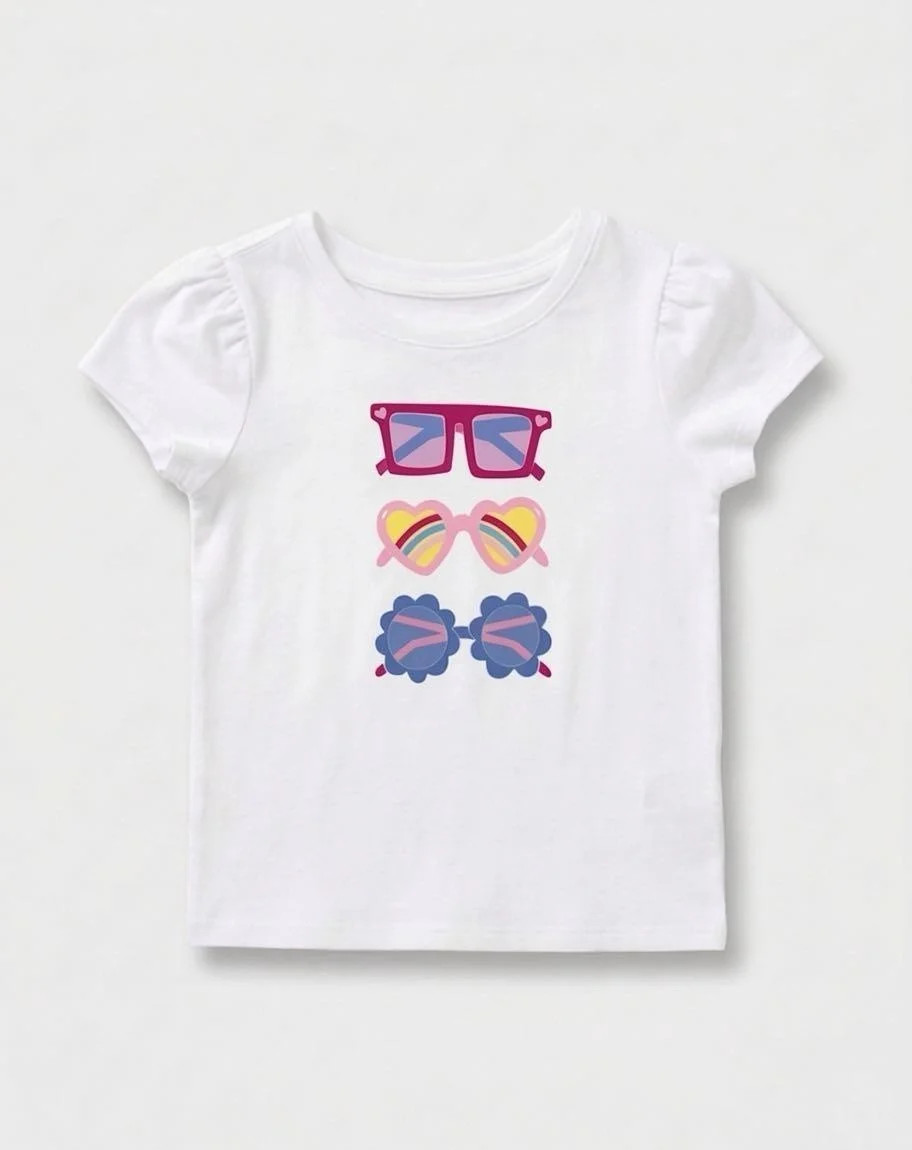 Wonder Nation Toddler Girls Graphic Tee with Puff Sleeves, Sizes 18M–5T - Walmart.com | Walmart (US)