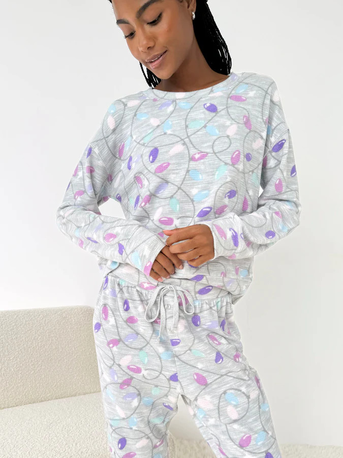 Holiday Lights Marna Waffle PJ Set | Splendid