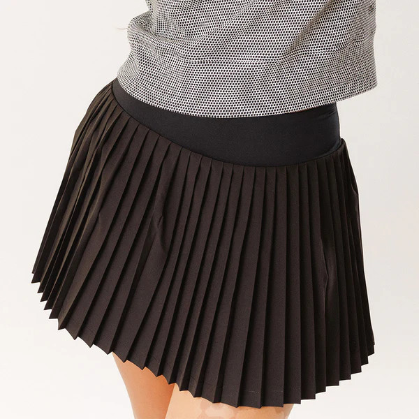 Pleated Tennis Skirt, Black | Albion Fit