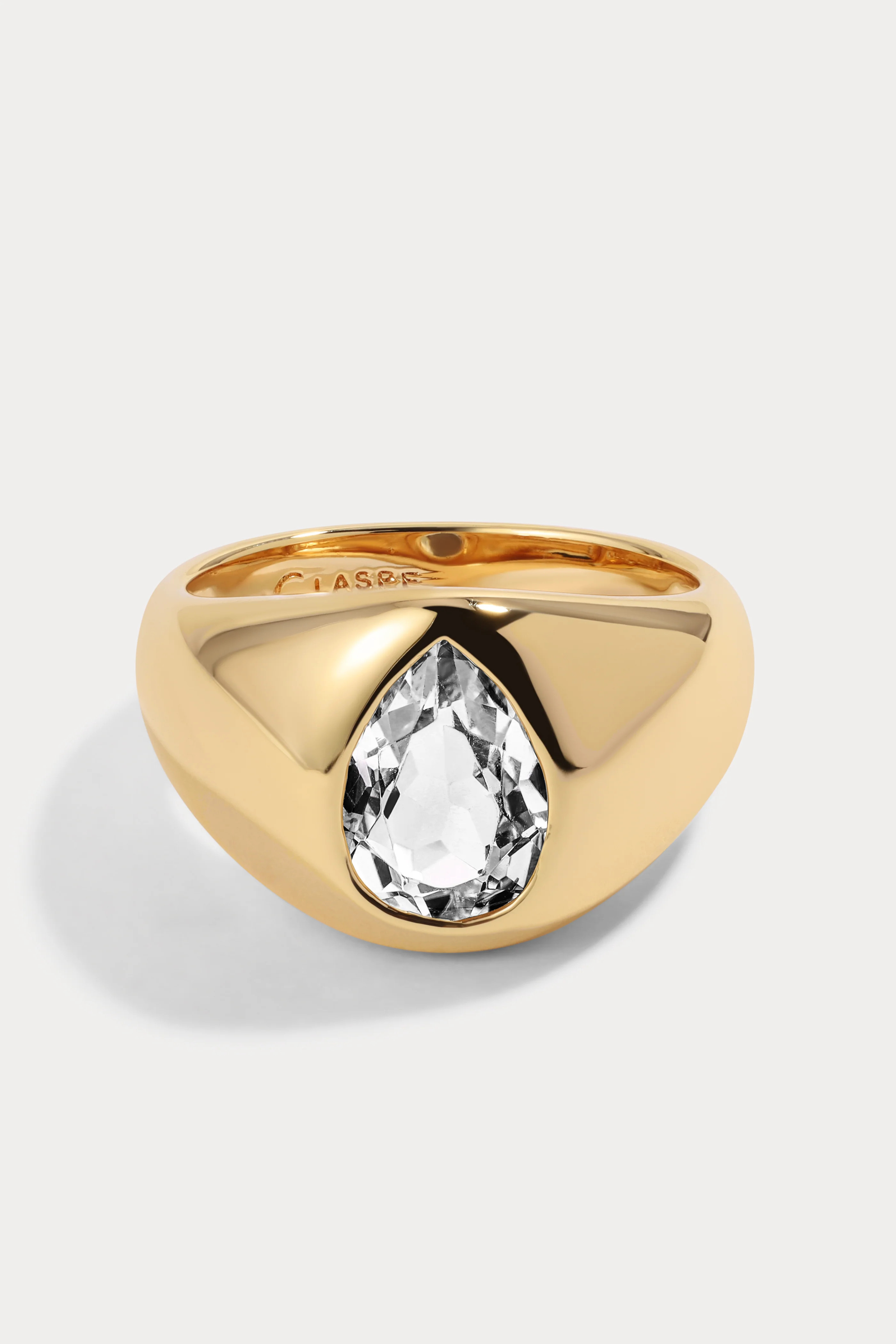 White Topaz Elene Pear Signet | Lili Claspe