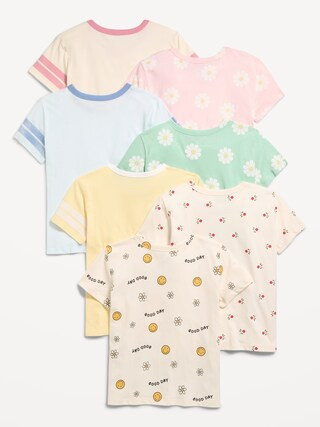 Softest Short-Sleeve T-Shirt 7-Pack for Girls | Old Navy (US)