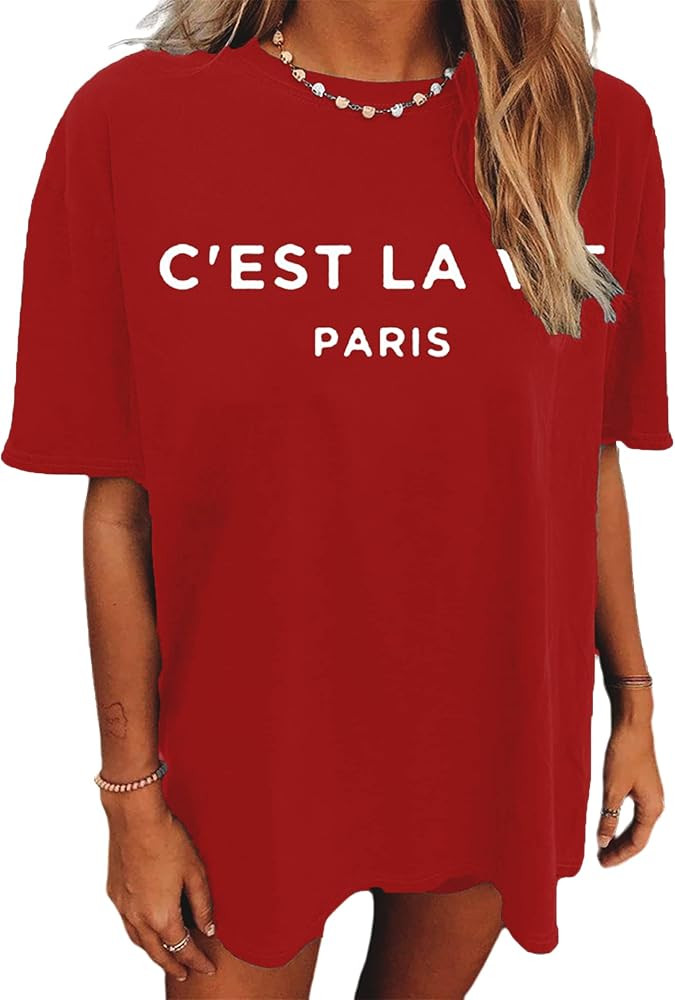 Zoyami Womens Oversized T Shirt Graphic Tee Casual Summer Loose Short Sleeve Top | Amazon (US)