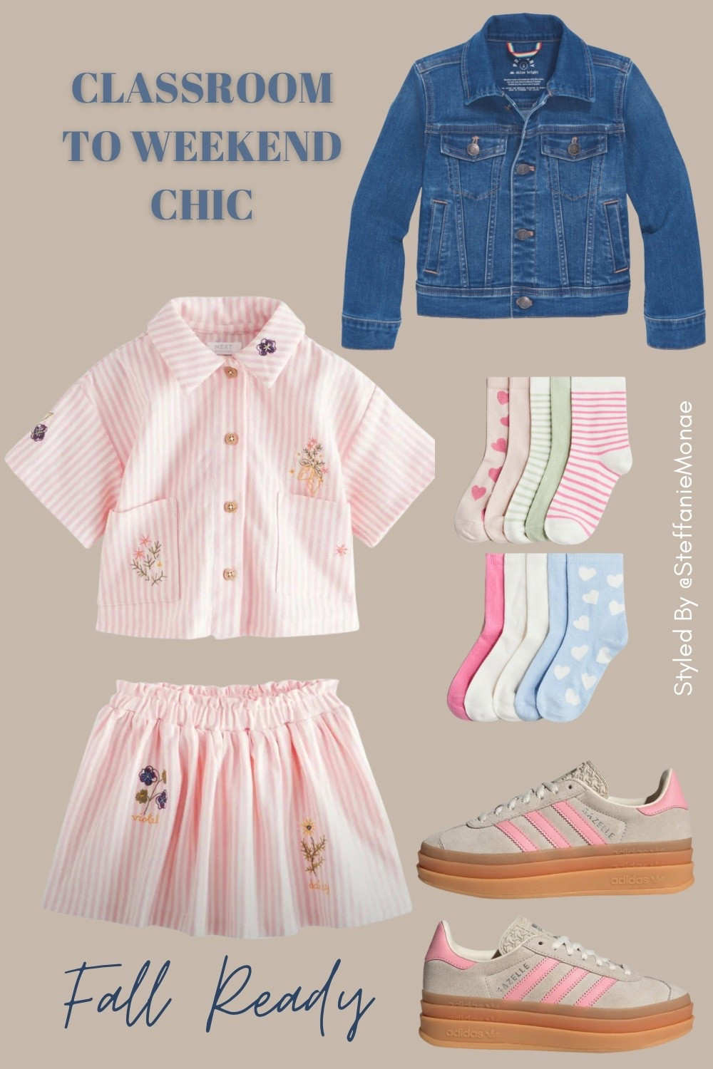 Back to School. Kids outfit idea: girls two-piece skirt set with a denim jacket and Puma sneakers. Perfect kids style for back to school, weekend events, birthday parties, or church. A must-have fall kids outfit that transitions from school to holiday.
#KidsFashion #GirlsFallOutfits #BackToSchoolStyle #HolidayOutfits #ChurchOutfitIdeas #FallStyleForKids


#LTKKids #LTKKids #LTKFamily #LTKStyleTip
