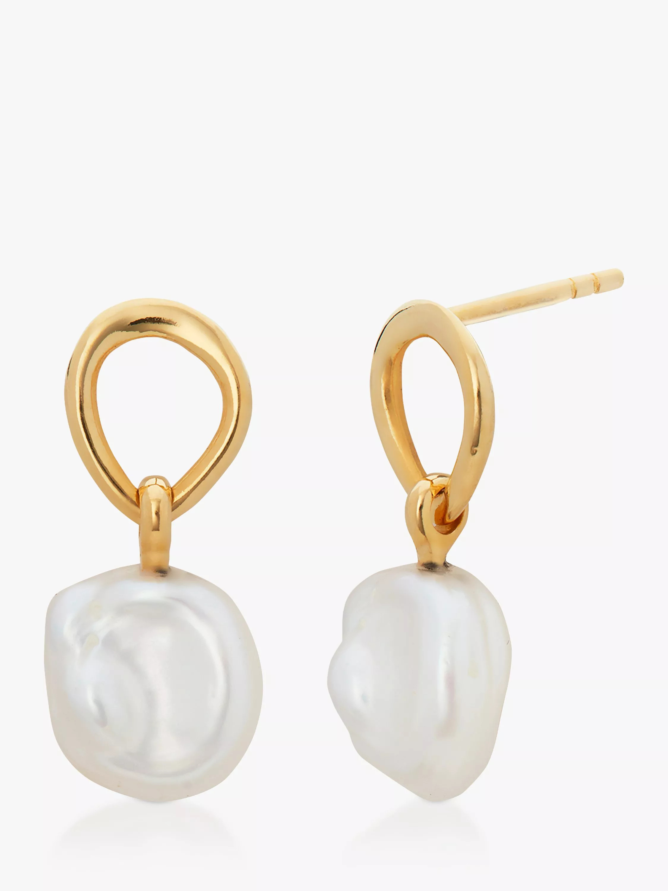 Monica Vinader Nura Keshi Pearl Open Circle Drop Earrings | John Lewis (UK)
